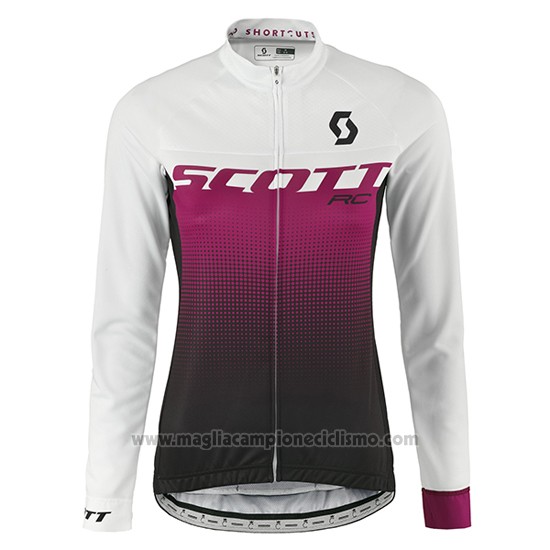 2016 Abbigliamento Ciclismo Donne Scott Rosso e Bianco Manica Lunga e Salopette