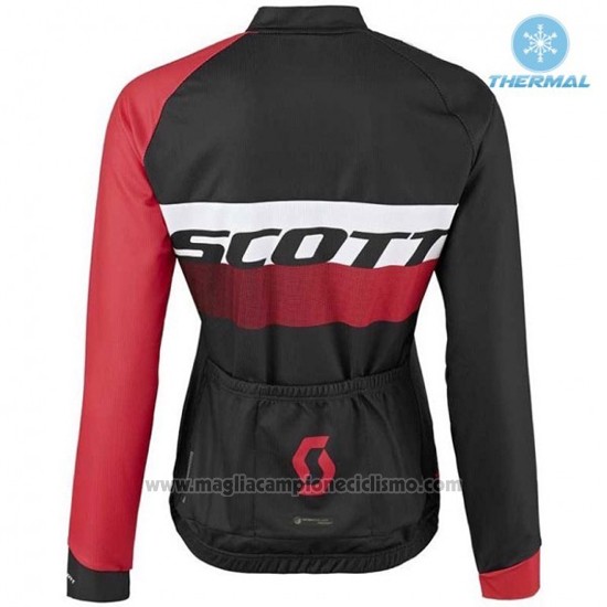 2016 Abbigliamento Ciclismo Donne Scott Rosso e Nero Manica Lunga e Salopette