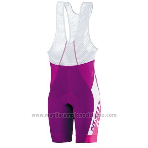 2016 Abbigliamento Ciclismo Scott Rosso Bianco Manica Corta e Salopette