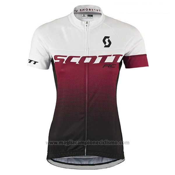 2017 Abbigliamento Ciclismo Donne Scott Fuxia Manica Corta e Salopette
