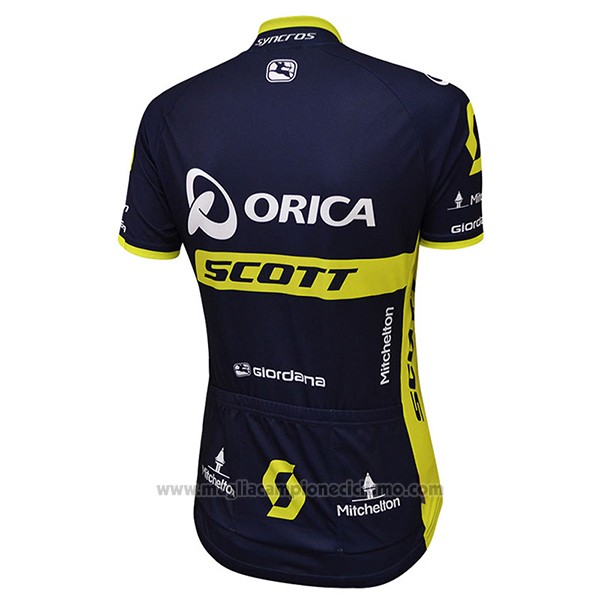 2017 Abbigliamento Ciclismo Donne Scott Nero e Giallo Manica Corta e Salopette