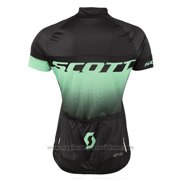 2017 Abbigliamento Ciclismo Donne Scott Nero e Verde Manica Corta e Salopette