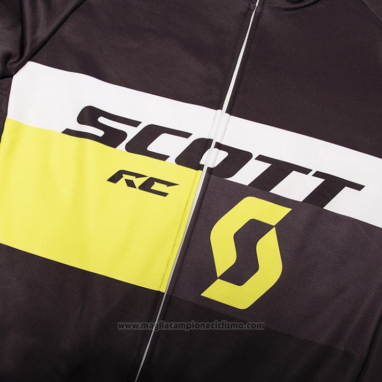 2018 Abbigliamento Ciclismo Scott Nero e Bianco Manica Lunga e Salopette