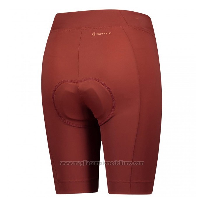 2021 Abbigliamento Ciclismo Donne Scott Spento Rosso Manica Corta e Salopette