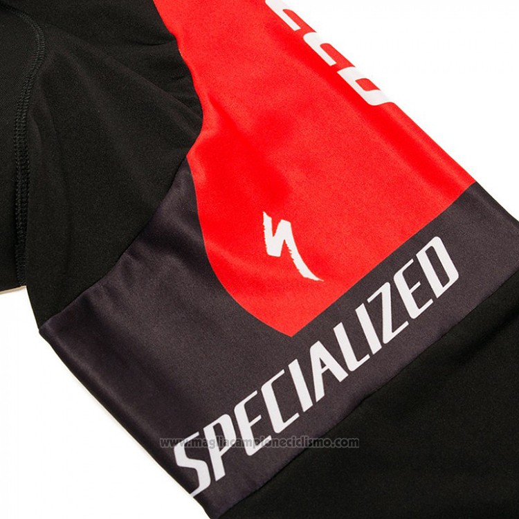 2018 Abbigliamento Ciclismo Specialized Nero Rosso Bianco Manica Lunga e Salopette