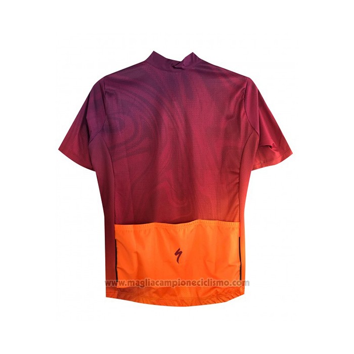 2021 Abbigliamento Ciclismo Donne Specialized Rosso Arancione Manica Corta e Salopette
