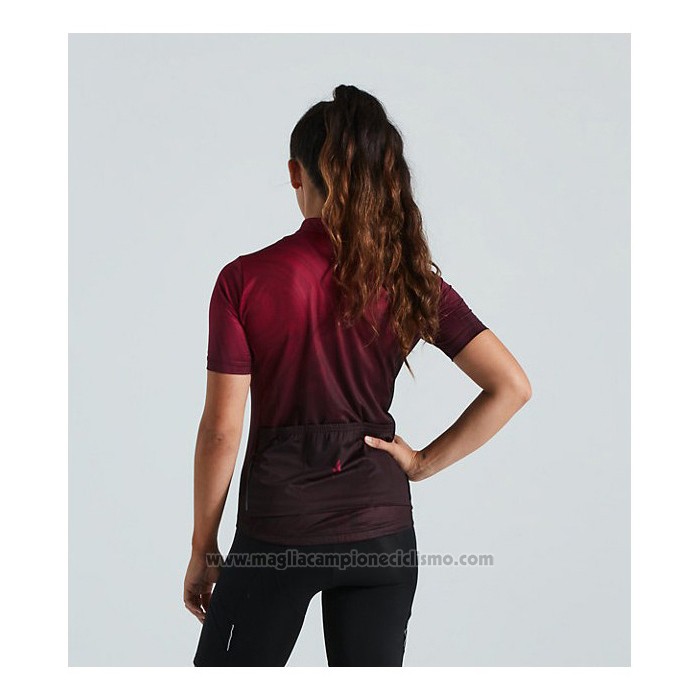 2021 Abbigliamento Ciclismo Donne Specialized Rosso Nero Manica Corta e Salopette