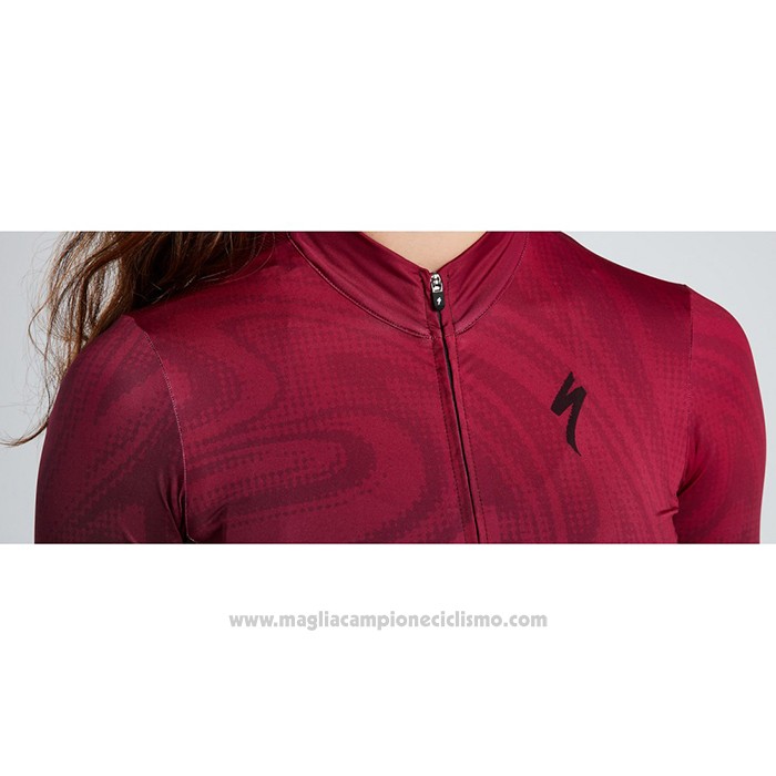 2021 Abbigliamento Ciclismo Donne Specialized Rosso Nero Manica Corta e Salopette