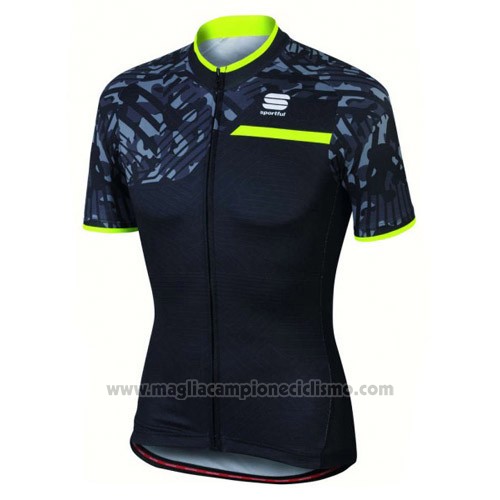 2016 Abbigliamento Ciclismo Sportful Verde e Nero Manica Corta e Salopette