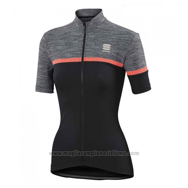 2017 Abbigliamento Ciclismo Donne Sportful Giara Nero Manica Corta e Salopette