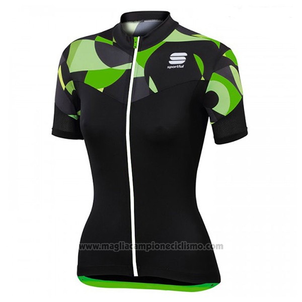 2017 Abbigliamento Ciclismo Donne Sportful Primavera Nero Manica Corta e Salopette