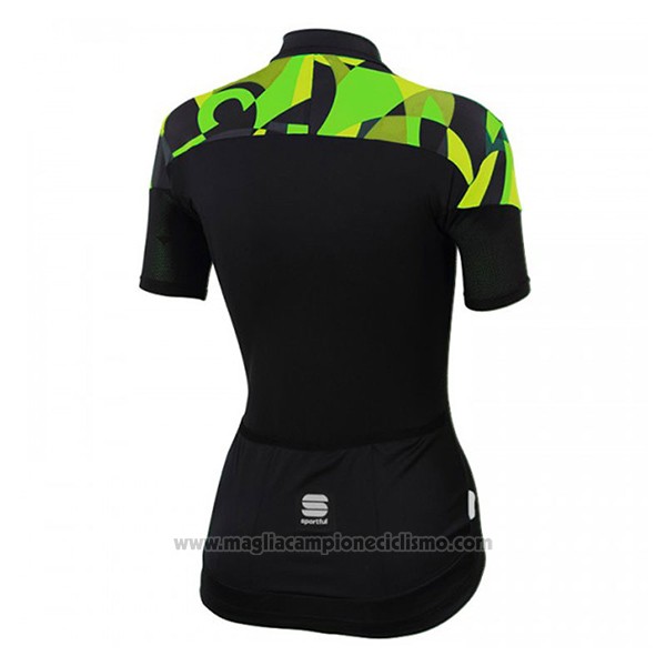 2017 Abbigliamento Ciclismo Donne Sportful Primavera Nero Manica Corta e Salopette