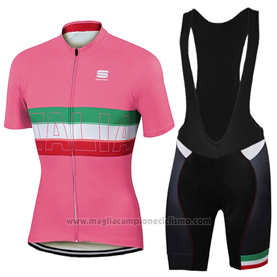 2017 Abbigliamento Ciclismo Donne Sportful Rosa Manica Corta e Salopette