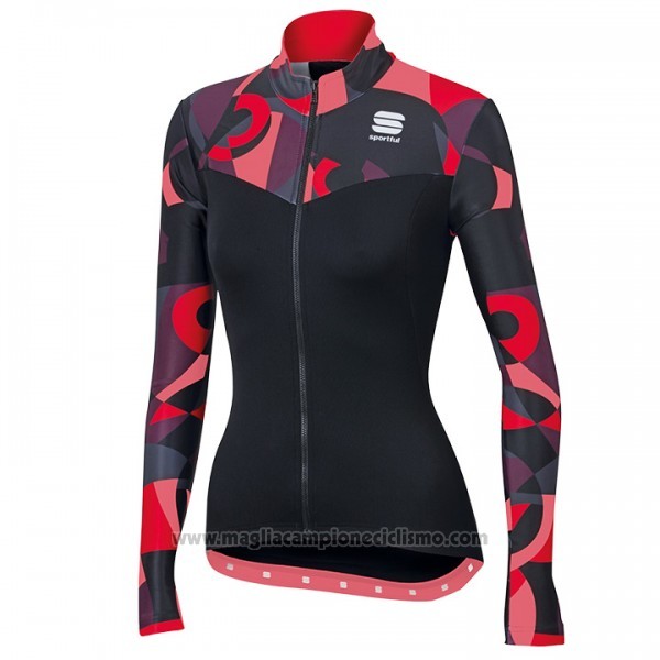 2017 Abbigliamento Ciclismo Sportful Primavera Nero e Rosso Manica Lunga e Salopette