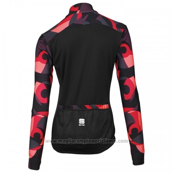 2017 Abbigliamento Ciclismo Sportful Primavera Nero e Rosso Manica Lunga e Salopette