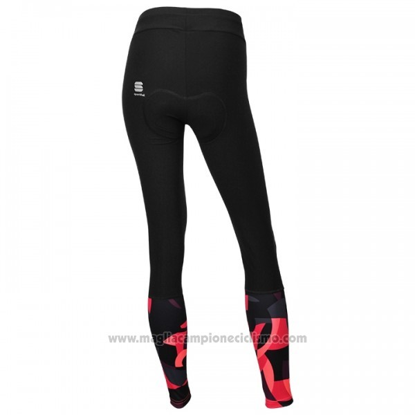 2017 Abbigliamento Ciclismo Sportful Primavera Nero e Rosso Manica Lunga e Salopette