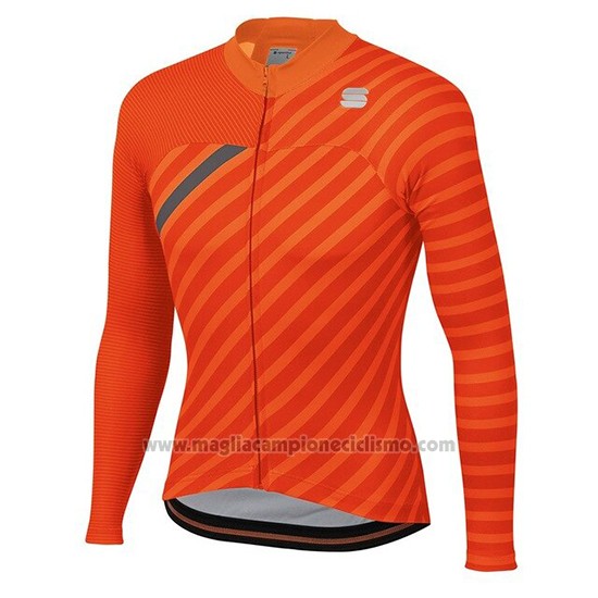 2020 Abbigliamento Ciclismo Donne Sportful Arancione Grigio Manica Lunga e Salopette