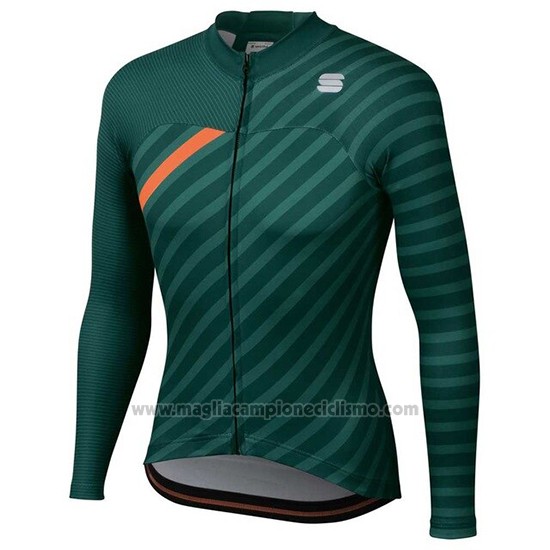 2020 Abbigliamento Ciclismo Donne Sportful Verde Arancione Manica Lunga e Salopette