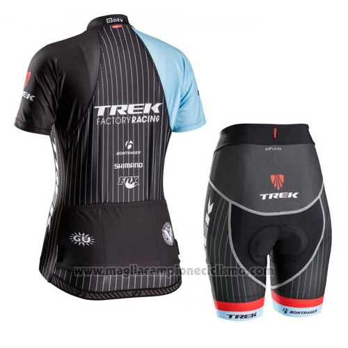 2015 Abbigliamento Ciclismo Trek Blu e Nero Manica Corta e Salopette