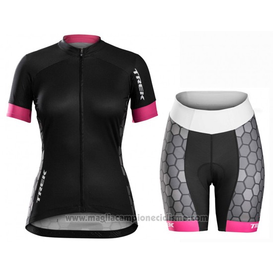 2016 Abbigliamento Ciclismo Donne Trek Nero e Bianco Manica Corta e Salopette