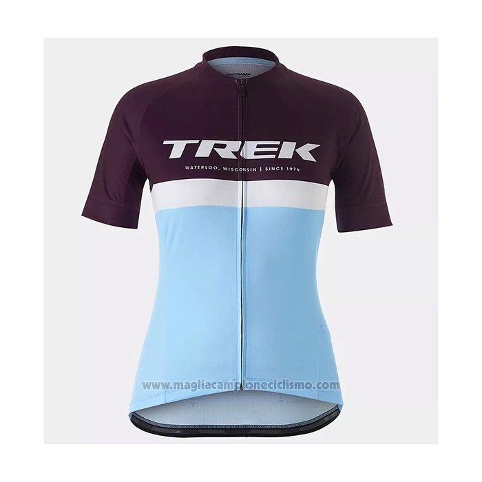 2021 Abbigliamento Ciclismo Donne Trek Azzurro Manica Corta e Salopette