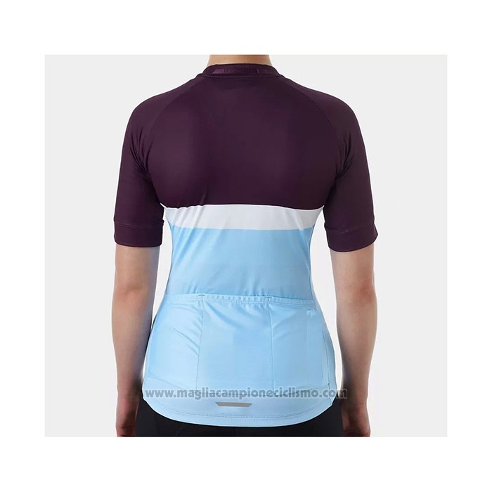 2021 Abbigliamento Ciclismo Donne Trek Azzurro Manica Corta e Salopette