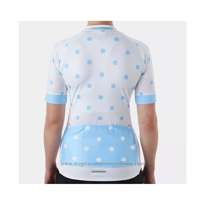 2021 Abbigliamento Ciclismo Donne Trek Bianco Azzurro Manica Corta e Salopette