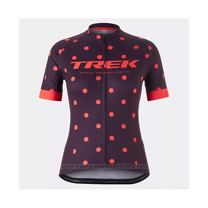 2021 Abbigliamento Ciclismo Donne Trek Viola Arancione Manica Corta e Salopette