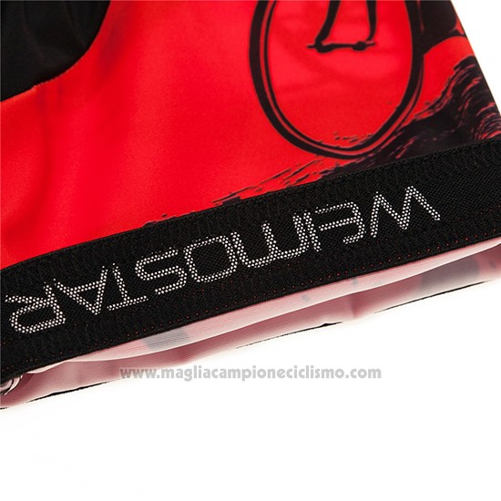 2019 Abbigliamento Ciclismo Donne Weimostar Rosso Manica Corta e Salopette