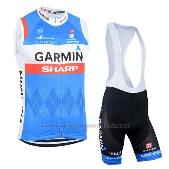 2019 Gilet Antivento Garmin Sharp Blu Bianco