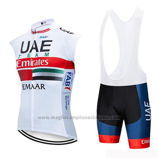 2019 Gilet Antivento UAE Bianco Bianco Rosso