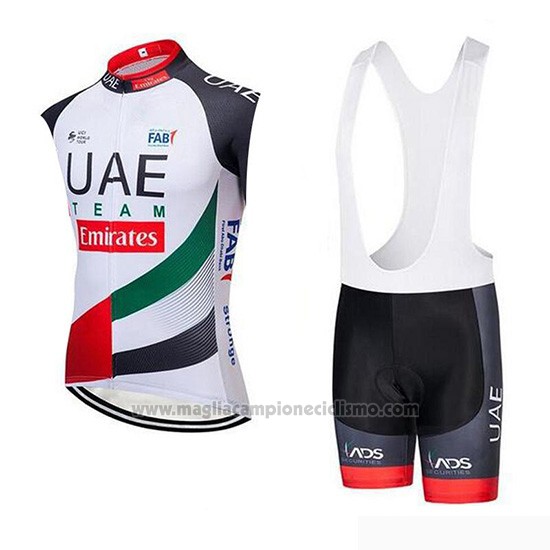 2019 Gilet Antivento UAE Bianco Nero Rosso