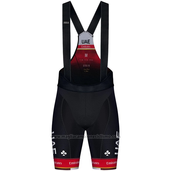 2021 Gilet Antivento UAE Bianco Rosso Manica Corta e Salopette