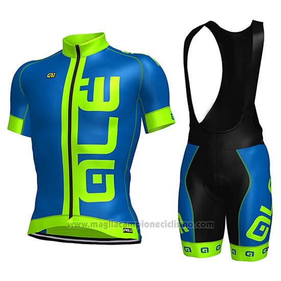 2017 Abbigliamento Ciclismo ALE Blu Manica Corta e Salopette