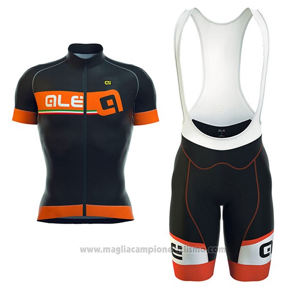 2017 Abbigliamento Ciclismo ALE Formula 1.0 Adriatico Arancione e Nero Manica Corta e Salopette