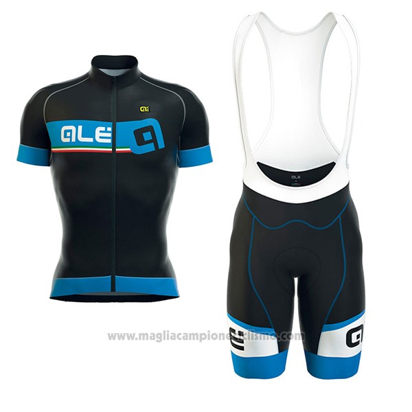 2017 Abbigliamento Ciclismo ALE Formula 1.0 Adriatico Blu e Nero Manica Corta e Salopette