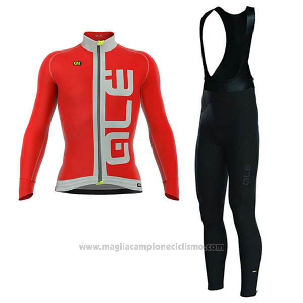 2017 Abbigliamento Ciclismo ALE Graphics Prr Arcobaleno Rosso Manica Lunga e Salopette