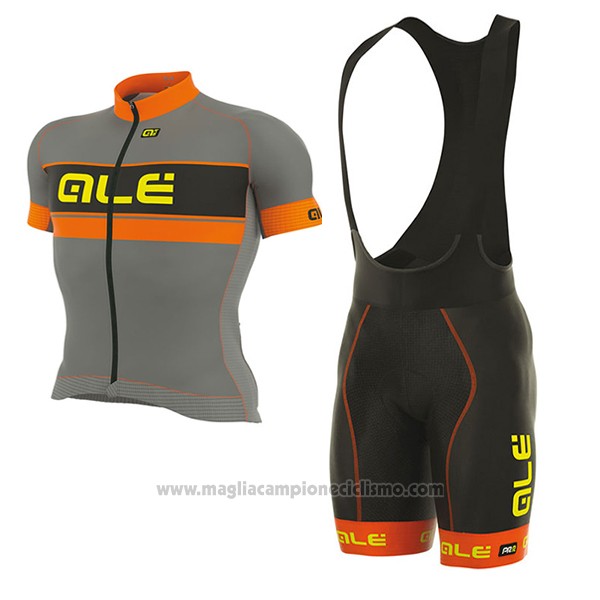 2017 Abbigliamento Ciclismo ALE Graphics Prr Bermuda Arancione e Grigio Manica Corta e Salopette