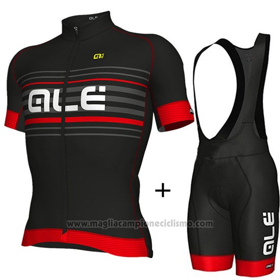 2018 Abbigliamento Ciclismo ALE Nero e Rosso Manica Corta e Salopette