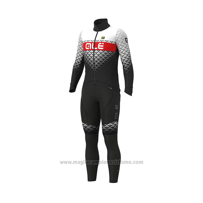 2021 Abbigliamento Ciclismo ALE Bianco Nero Rosso Manica Lunga e Salopette
