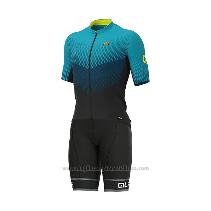 2021 Abbigliamento Ciclismo ALE Blu Verde Manica Corta e Salopette