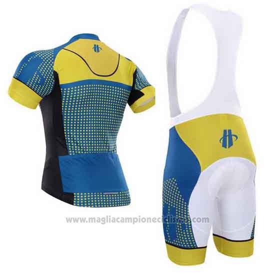 2015 Abbigliamento Ciclismo Hincapie Blu e Giallo Manica Corta e Salopette