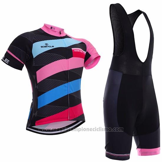 2017 Abbigliamento Ciclismo Sobycle Nero Manica Corta e Salopette