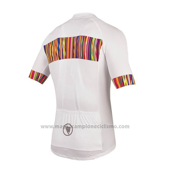 2018 Abbigliamento Ciclismo Endura Graphics Pinstripe Bianco Manica Corta e Salopette