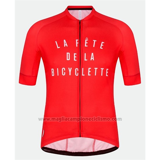2018 Abbigliamento Ciclismo La Fete De La Bicyclette Rosso Manica Corta e Salopette