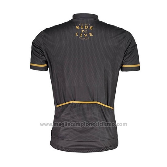 2018 Abbigliamento Ciclismo Maloja PushbikersM Nero Giallo Manica Corta e Salopette