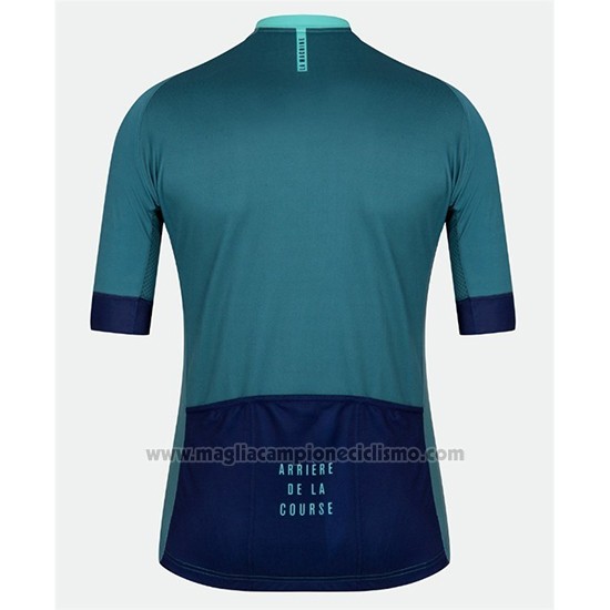 2018 Abbigliamento Ciclismo Tete de La Course Verde Blu Manica Corta e Salopette