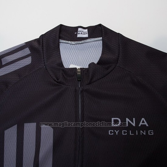 2019 Abbigliamento Ciclismo DNA Nero Manica Corta e Salopette