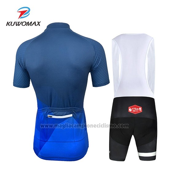 2019 Abbigliamento Ciclismo Kuwomax Blu Manica Corta e Salopette