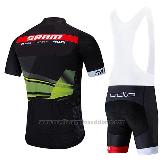 2019 Abbigliamento Ciclismo Sram Nero Verde Manica Corta e Salopette